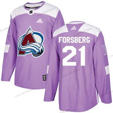 Adidas Colorado Avalanche #21 Peter Forsberg Violetti Aito Taistelee syöpää vastaan Ommeltu NHL Paita – Miesten