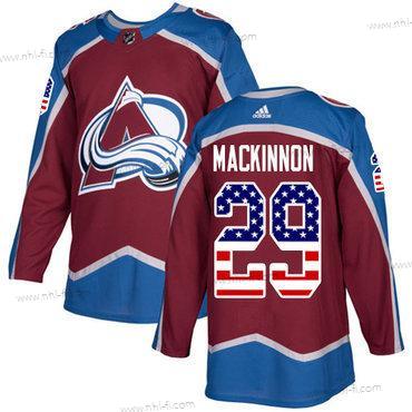 Adidas Colorado Avalanche #29 Nathan Mackinnon Kotiottelu Punainen Aito USA Flag Ommeltu NHL Paita – Nuoret