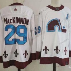 Adidas Colorado Avalanche #29 Nathan Mackinnon Valkoinen 2020-21 Ommeltu NHL Paita – Miesten