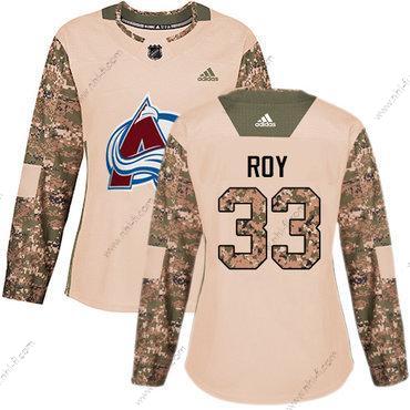 Adidas Colorado Avalanche #33 Patrick Roy Maastokuvio Aito 2017 Veterans Day Ommeltu NHL Paita – Naisten