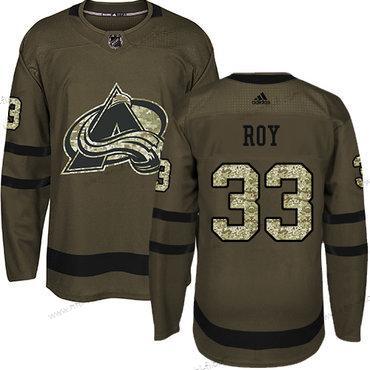 Adidas Colorado Avalanche #33 Patrick Roy Vihreä Salute to Service Ommeltu NHL Paita – Nuoret