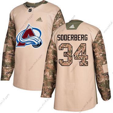 Adidas Colorado Avalanche #34 Carl Soderberg Maastokuvio Aito 2017 Veterans Day Ommeltu NHL Paita – Miesten