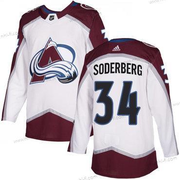 Adidas Colorado Avalanche #34 Carl Soderberg Valkoinen Kolmas Aito Ommeltu NHL Paita – Miesten