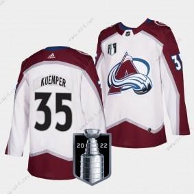 Adidas Colorado Avalanche #35 Darcy Kuemper Valkoinen 2022 Stanley Cup Final Patch Ommeltu NHL Paita – Miesten