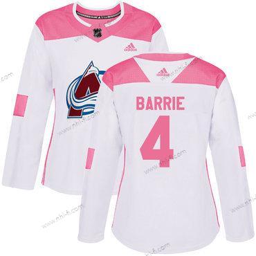 Adidas Colorado Avalanche #4 Tyson Barrie Valkoinen Pinkki Aito Ommeltu NHL Paita – Naisten