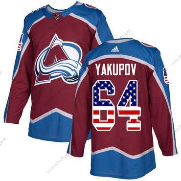 Adidas Colorado Avalanche #64 Nail Yakupov Kotiottelu Punainen Aito USA Flag Ommeltu NHL Paita – Miesten