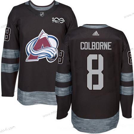 Adidas Colorado Avalanche #8 Joe Colborne Musta 100th Vuosipäivä Ommeltu NHL 2017 Jääkiekko Paita – Miesten