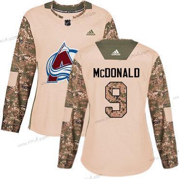 Adidas Colorado Avalanche #9 Lanny Mcdonald Maastokuvio Aito 2017 Veterans Day Ommeltu NHL Paita – Naisten