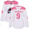 Adidas Colorado Avalanche #9 Lanny Mcdonald Valkoinen Pinkki Aito Ommeltu NHL Paita – Naisten