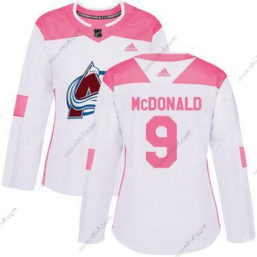 Adidas Colorado Avalanche #9 Lanny Mcdonald Valkoinen Pinkki Aito Ommeltu NHL Paita – Naisten