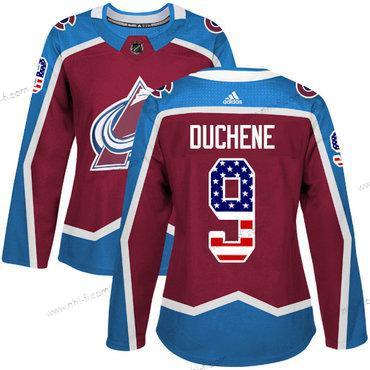 Adidas Colorado Avalanche #9 Matt Duchene Kotiottelu Punainen Aito USA Flag Ommeltu NHL Paita – Naisten