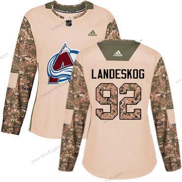 Adidas Colorado Avalanche #92 Gabriel Landeskog Maastokuvio Aito 2017 Veterans Day Ommeltu NHL Paita – Naisten