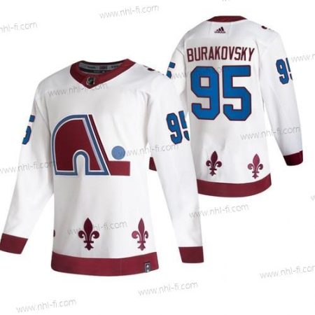 Adidas Colorado Avalanche #95 Andre Burakovsky Valkoinen 2020-21 Käänteinen Retro Vaihtopaita NHL Paita – Miesten