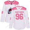 Adidas Colorado Avalanche #96 Mikko Rantanen Valkoinen Pinkki Aito Ommeltu NHL Paita – Naisten