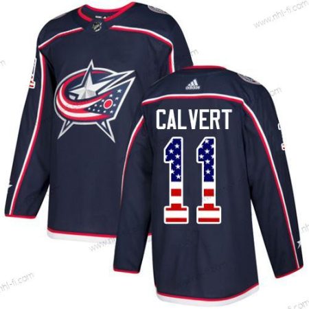 Adidas Columbus Blue Jackets #11 Matt Calvert Laivastonsininen Sininen Kotiottelu Aito USA Flag Ommeltu NHL Paita – Miesten