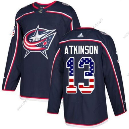 Adidas Columbus Blue Jackets #13 Cam Atkinson Laivastonsininen Sininen Kotiottelu Aito USA Flag Ommeltu NHL Paita – Miesten