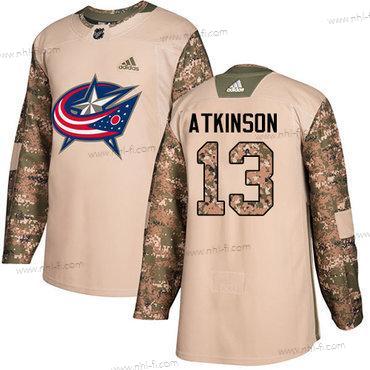 Adidas Columbus Blue Jackets #13 Cam Atkinson Maastokuvio Aito 2017 Veterans Day Ommeltu NHL Paita – Miesten