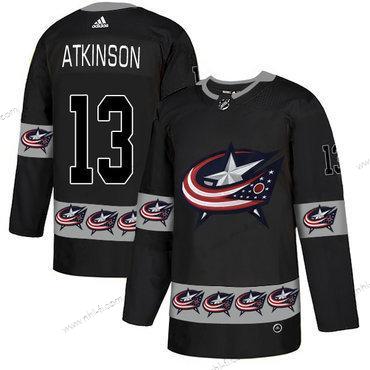 Adidas Columbus Blue Jackets #13 Cam Atkinson Musta Maajoukkue Logos Paita – Miesten