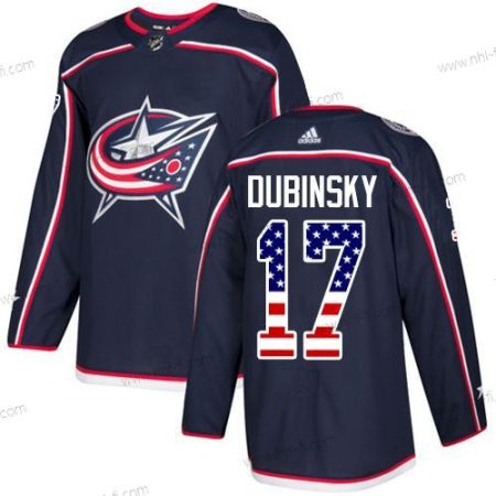 Adidas Columbus Blue Jackets #17 Brandon Dubinsky Laivastonsininen Sininen Kotiottelu Aito USA Flag Ommeltu NHL Paita – Miesten