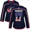 Adidas Columbus Blue Jackets #17 Brandon Dubinsky Laivastonsininen Sininen Kotiottelu Aito USA Flag Ommeltu NHL Paita – Naisten