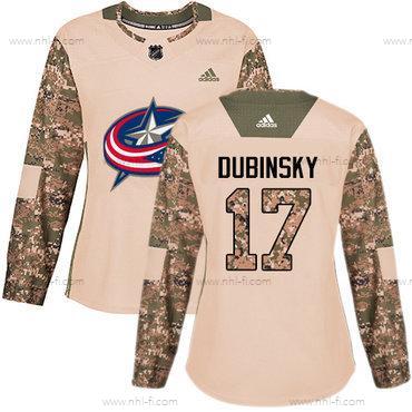 Adidas Columbus Blue Jackets #17 Brandon Dubinsky Maastokuvio Aito 2017 Veterans Day Ommeltu NHL Paita – Naisten