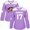 Adidas Columbus Blue Jackets #17 Brandon Dubinsky Violetti Aito Taistelee syöpää vastaan Ommeltu NHL Paita – Naisten