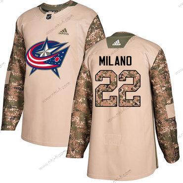 Adidas Columbus Blue Jackets #22 Sonny Milano Maastokuvio Aito 2017 Veterans Day Ommeltu NHL Paita – Miesten