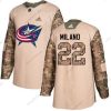 Adidas Columbus Blue Jackets #22 Sonny Milano Maastokuvio Aito 2017 Veterans Day Ommeltu NHL Paita – Nuoret