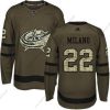 Adidas Columbus Blue Jackets #22 Sonny Milano Vihreä Salute to Service Ommeltu NHL Paita – Nuoret