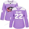 Adidas Columbus Blue Jackets #22 Sonny Milano Violetti Aito Taistelee syöpää vastaan Ommeltu NHL Paita – Naisten