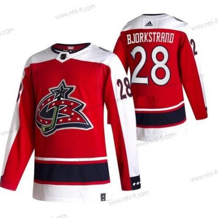 Adidas Columbus Blue Jackets #28 Oliver Bjorkstrand Punainen 2020-21 Käänteinen Retro Vaihtopaita NHL Paita – Miesten