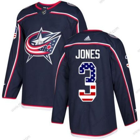 Adidas Columbus Blue Jackets #3 Seth Jones Laivastonsininen Sininen Kotiottelu Aito USA Flag Ommeltu NHL Paita – Miesten