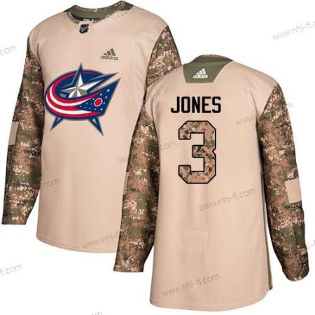 Adidas Columbus Blue Jackets #3 Seth Jones Maastokuvio Aito 2017 Veterans Day Ommeltu NHL Paita – Miesten