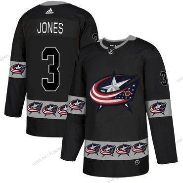 Adidas Columbus Blue Jackets #3 Seth Jones Musta Maajoukkue Logos Paita – Miesten