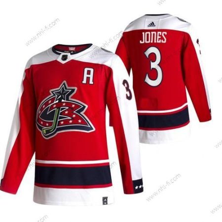 Adidas Columbus Blue Jackets #3 Seth Jones Punainen 2020-21 Käänteinen Retro Vaihtopaita NHL Paita – Miesten