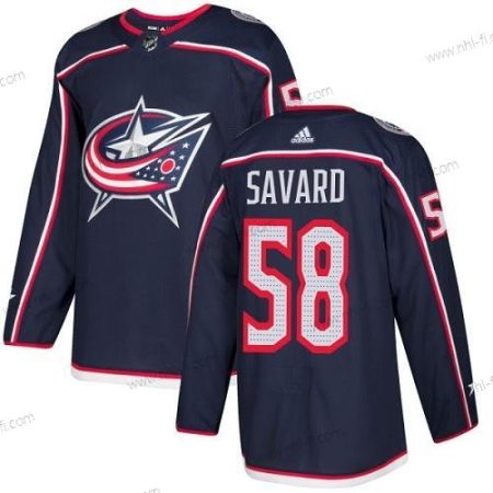 Adidas Columbus Blue Jackets #58 David Savard Laivastonsininen Sininen Kotiottelu Aito Ommeltu NHL Paita – Miesten