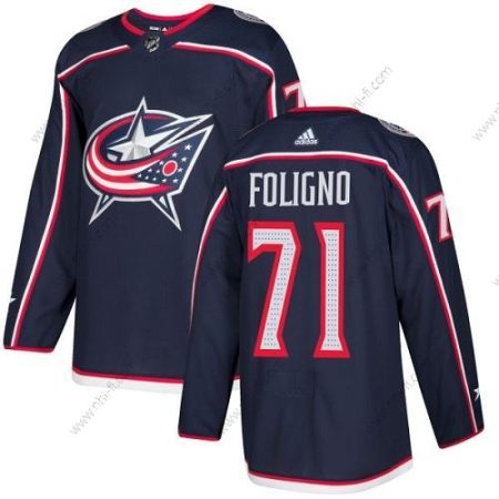 Adidas Columbus Blue Jackets #71 Nick Foligno Laivastonsininen Sininen Kotiottelu Aito Ommeltu NHL Paita – Miesten