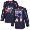 Adidas Columbus Blue Jackets #71 Nick Foligno Laivastonsininen Sininen Kotiottelu Aito USA Flag Ommeltu NHL Paita – Nuoret