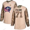 Adidas Columbus Blue Jackets #71 Nick Foligno Maastokuvio Aito 2017 Veterans Day Ommeltu NHL Paita – Miesten