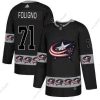 Adidas Columbus Blue Jackets #71 Nick Foligno Musta Maajoukkue Logos Paita – Miesten