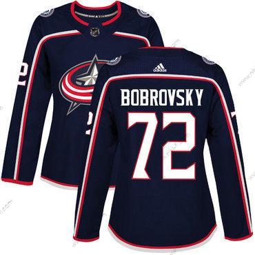 Adidas Columbus Blue Jackets #72 Sergei Bobrovsky Laivastonsininen Sininen Kotiottelu Aito Ommeltu NHL Paita – Naisten