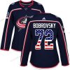 Adidas Columbus Blue Jackets #72 Sergei Bobrovsky Laivastonsininen Sininen Kotiottelu Aito USA Flag Ommeltu NHL Paita – Naisten