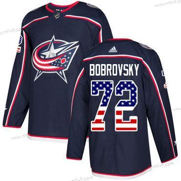 Adidas Columbus Blue Jackets #72 Sergei Bobrovsky Laivastonsininen Sininen Kotiottelu Aito USA Flag Ommeltu NHL Paita – Nuoret