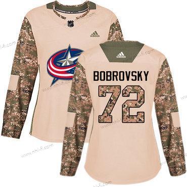 Adidas Columbus Blue Jackets #72 Sergei Bobrovsky Maastokuvio Aito 2017 Veterans Day Ommeltu NHL Paita – Naisten