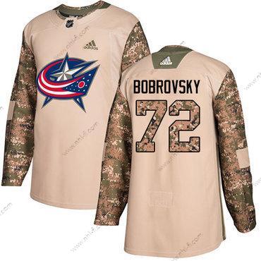 Adidas Columbus Blue Jackets #72 Sergei Bobrovsky Maastokuvio Aito 2017 Veterans Day Ommeltu NHL Paita – Nuoret