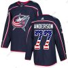 Adidas Columbus Blue Jackets #77 Josh Anderson Laivastonsininen Sininen Kotiottelu Aito USA Flag Ommeltu NHL Paita – Miesten