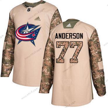 Adidas Columbus Blue Jackets #77 Josh Anderson Maastokuvio Aito 2017 Veterans Day Ommeltu NHL Paita – Miesten