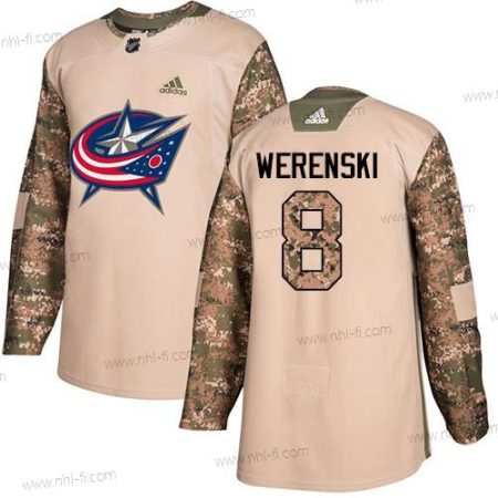 Adidas Columbus Blue Jackets #8 Zach Werenski Maastokuvio Aito 2017 Veterans Day Ommeltu NHL Paita – Miesten