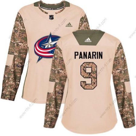 Adidas Columbus Blue Jackets #9 Artemi Panarin Maastokuvio Aito 2017 Veterans Day Ommeltu NHL Paita – Naisten