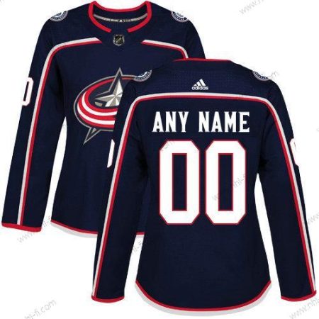 Adidas Columbus Blue Jackets Räätälöidyt Aito Laivastonsininen Sininen Kotiottelu NHL Paita – Naisten